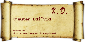 Kreuter Dávid névjegykártya