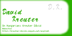 david kreuter business card